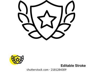 Police Shield Vector Line Icon