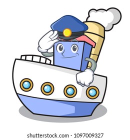 Police ship character cartoon style