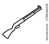 Police shotgun icon. Outline police shotgun vector icon for web design isolated on white background
