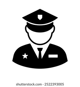 Police silhouette. Cop silhouette. Vector.