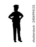 police silhouette female illustration design