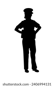 police silhouette female illustration design