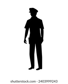 police silhouette in guard vector isolated