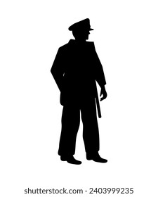 police silhouette icon in guard vector isolated