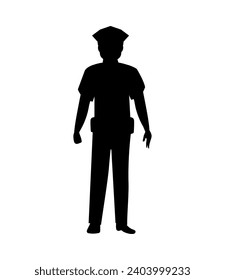 police silhouette icon vector isolated
