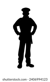 police silhouette officer illustration design