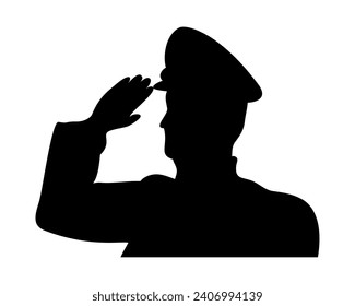 police silhouette saluting illustration design