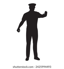 police silhouette vector isolated black on white background