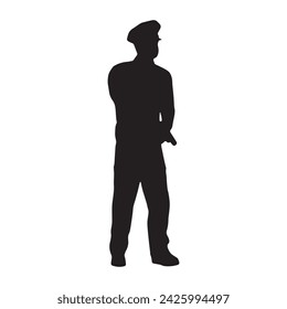 police silhouette vector isolated black on white background