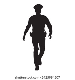 police silhouette vector isolated black on white background