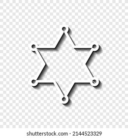 Police simple icon. Flat desing. White with shadow on transparent grid.ai