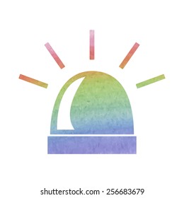 Police single black icon isolated. Vector. Watercolor effect