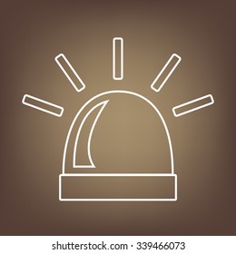 Police single black line icon isolated. Vector