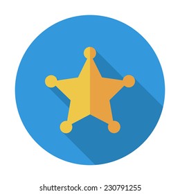 Police. Single flat color icon. Vector illustration.