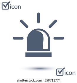 Police single icon. Alarm Power button. Police call button.
