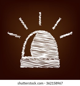 Police single icon. Vector illustration with chalk effect