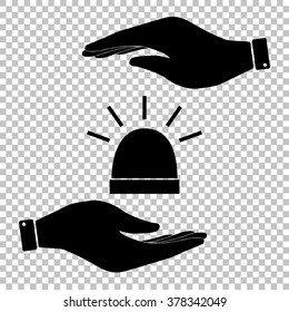 Police single sign. Flat style icon vector illustration.