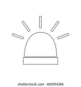 Police single sign. Vector. Black dotted icon on white background. Isolated.