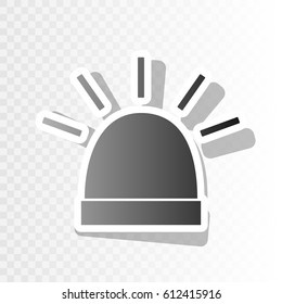 Police single sign. Vector. Blackish icon on transparent background with transition.