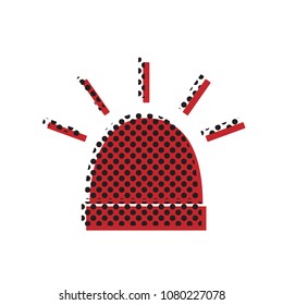 Police single sign. Vector. Brown icon with shifted black circle pattern as duplicate at white background. Isolated.