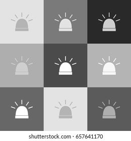 Police single sign. Vector. Grayscale version of Popart-style icon.