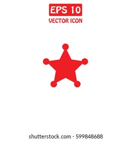Police single star  Vector Icon.