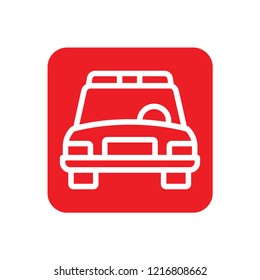 police, siren, car background vector icon