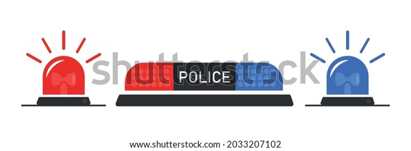 Police siren car icon. Light flasher symbol\
concept. Siren rescue or ambulance light. Vector illustration on\
white background