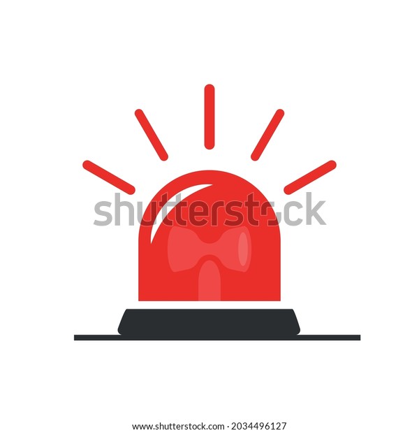 Police siren car icon. Light flashers symbol
concept. Siren rescue or ambulance light. Vector illustration on
white background