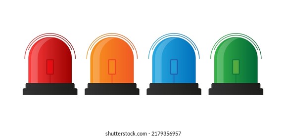 Police siren car. Light flasher, Emergency. Vector illustration.