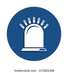 police siren icon in badge style. One of Police collection icon can be used for UI, UX on white background