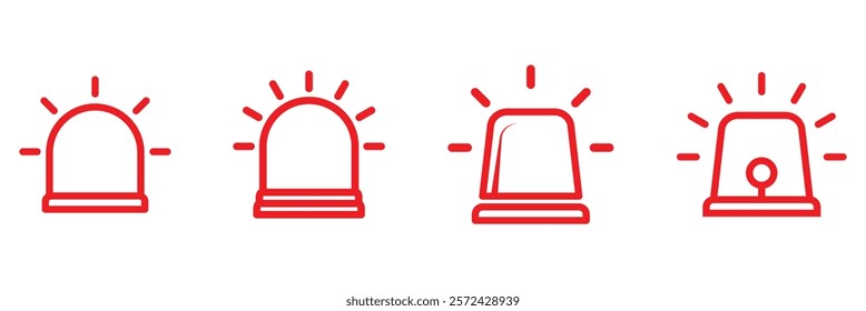 Police siren icon. flat design for emergency alert icon. Ambulance and emergency siren icon. Flat style siren icon. Red alarm light for emergency.