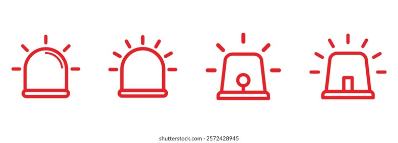 Police siren icon. flat design for emergency alert icon. Ambulance and emergency siren icon. Flat style siren icon. Red alarm light for emergency.