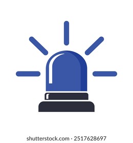 Police siren icon sign symbol in flat style. Blue flasher siren
Business concept for web, marketing, banner, mobile app and graphic elements. Blue Police alarm or ambulance, alert vector illustration.