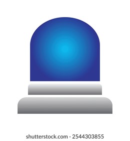 Police siren icon sign symbol in flat style. Blue flasher siren Business concept for web, marketing, banner, mobile app and graphic elements. Blue Police alarm or ambulance, alert vector illustration.