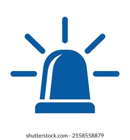 Police siren icon sign symbol in flat style. Blue flasher siren Business concept for web, marketing, banner, mobile app and graphic elements. Blue Police alarm or ambulance, alert vector illustration.