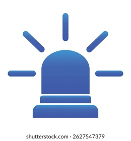 Police siren icon sign symbol in flat style. Blue flasher siren Business concept for web, marketing, banner, mobile app and graphic elements. Blue Police alarm or ambulance, alert vector illustration.