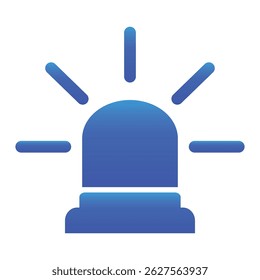 Police siren icon sign symbol in flat style. Blue flasher siren Business concept for web, marketing, banner, mobile app and graphic elements. Blue Police alarm or ambulance, alert vector illustration.