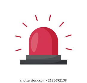 Police siren icon. Sticker for social network. Sound and light signal for informing about urgent call. Element for police cars and transport, vehicle and car. Cartoon flat vector illustration