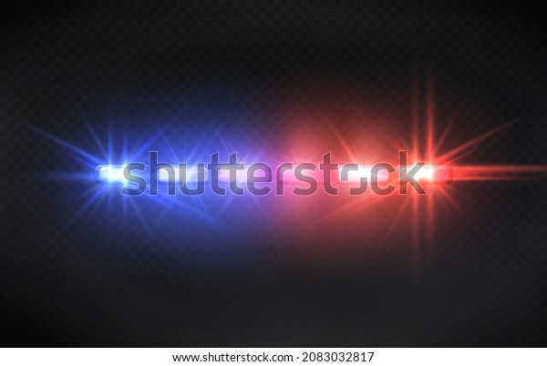 Police siren\
lights. Beacon flasher, policeman car flashing light and red blue\
safety sirens vector\
illustration