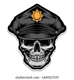 police skull vector logo illustration