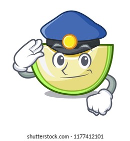 Police slice of melon isolated on cartoon