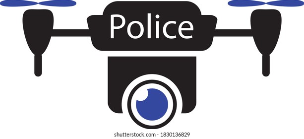 Police Small remotely operated Unmanned Aerial Systems Concept, Lawn Enforcment Agency Drone Vector Icon Design, Criminal investigation Symbol on White background