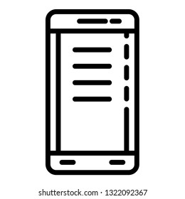 Police smartphone icon. Outline police smartphone vector icon for web design isolated on white background