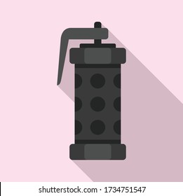 Police smoke grenade icon. Flat illustration of police smoke grenade vector icon for web design