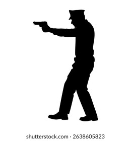 Police sniper silhouette. Vector image