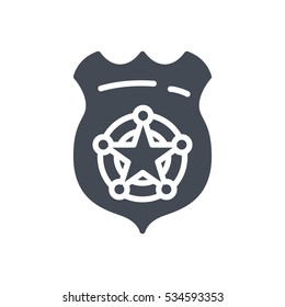 Star Badge Silhouette Police Service Icon Stock Illustration 1084408484