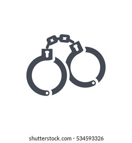 police solid icon handcuff silhouette
