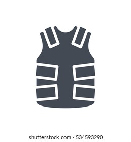 police solid icon protection vest silhouette