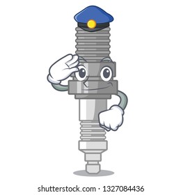 Police spark plug in the character shape